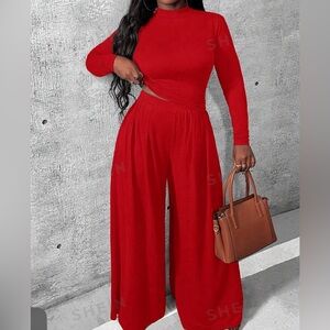 SHEIN 2 piece wide leg long sleeve set